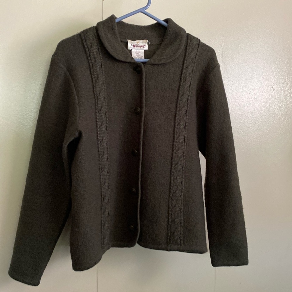 Worthington Boiled Wool Jacket, Full Length Sleeve, button front, Small